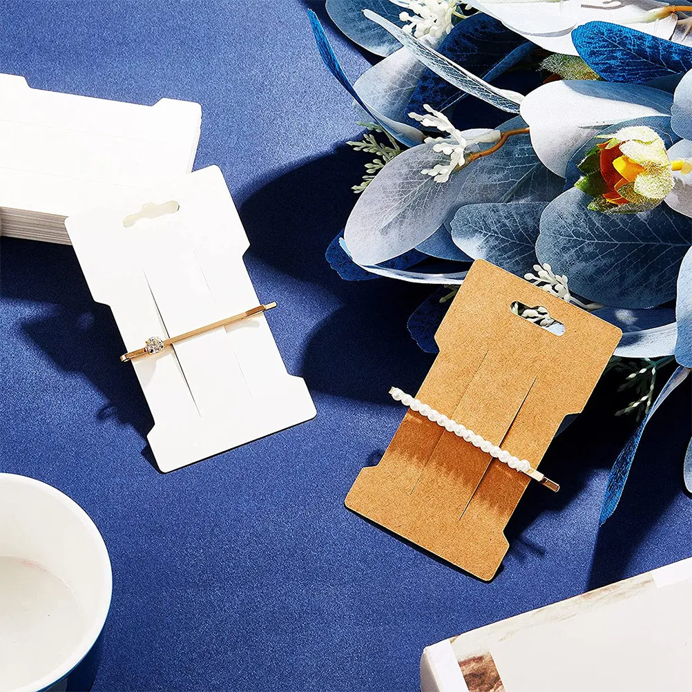 

300 штук карточек-держателей для резинок для волос из крафт-бумаги с предварительно вырезанными отверстиями для демонстрации резинок, заколок, браслетов, повязок на голову и ювелирных изделий