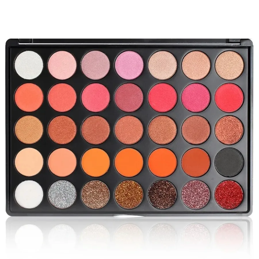 Private Label 35colors Eyeshadow Palette Pigments Waterproof Long Lasting Pearly Matte Glitter Eyeshadow Pallete Bulk Makeup