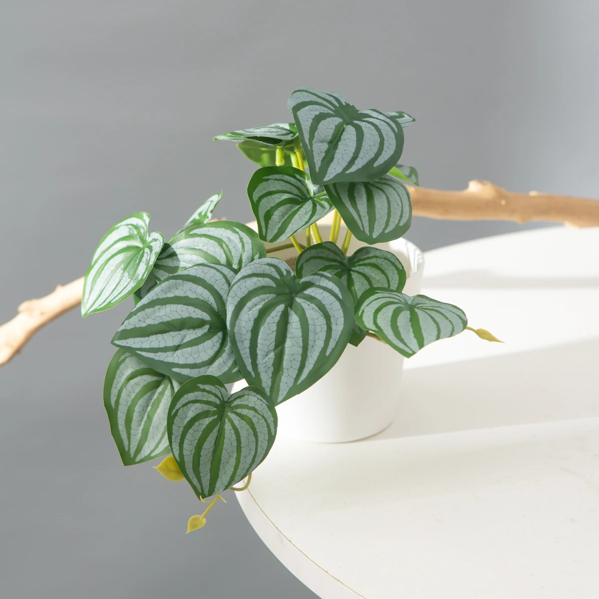 25 cm künstliche Monstera-Pflanzen, tropische Palmenblätter, kleine Pflanzen, Zweig, künstlicher Baumlaub, hängende Blätter für Halloween, Weihnachten – Detail 12
