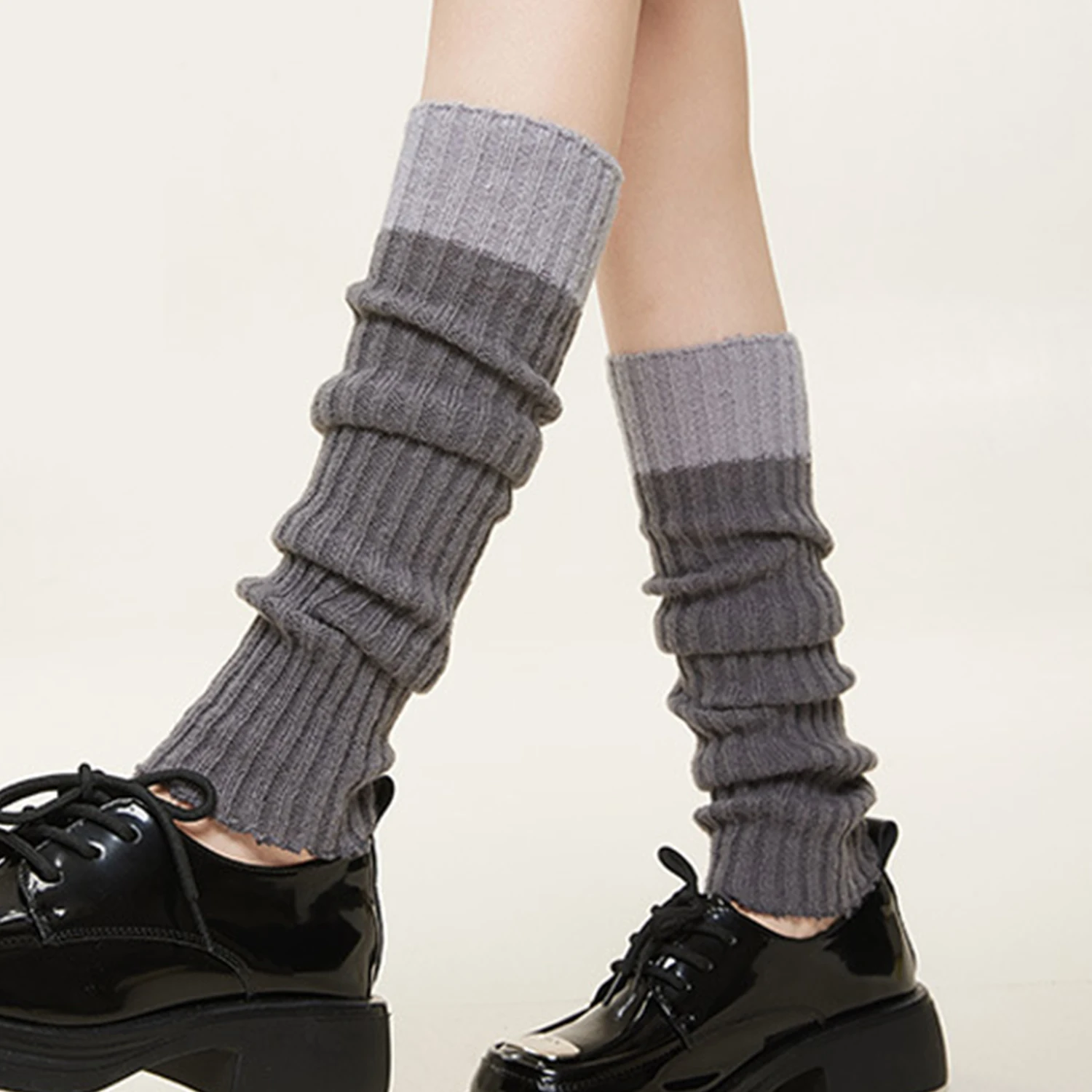 Y2k Winter Leg Warmers Fluffy/Knitted Warmers Gothic Lolita Knit Long Socks Women Leg Warmer Stylish Stretchy Boots Cover