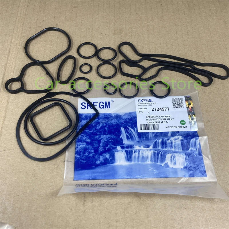 10Set Engine Oil Cooler Gasket Seal Set 2724577 For Chevrolet Aveo Trax Cruze Orlando Sonic Croma Opel Astra Zafira 1.6L 1.8L