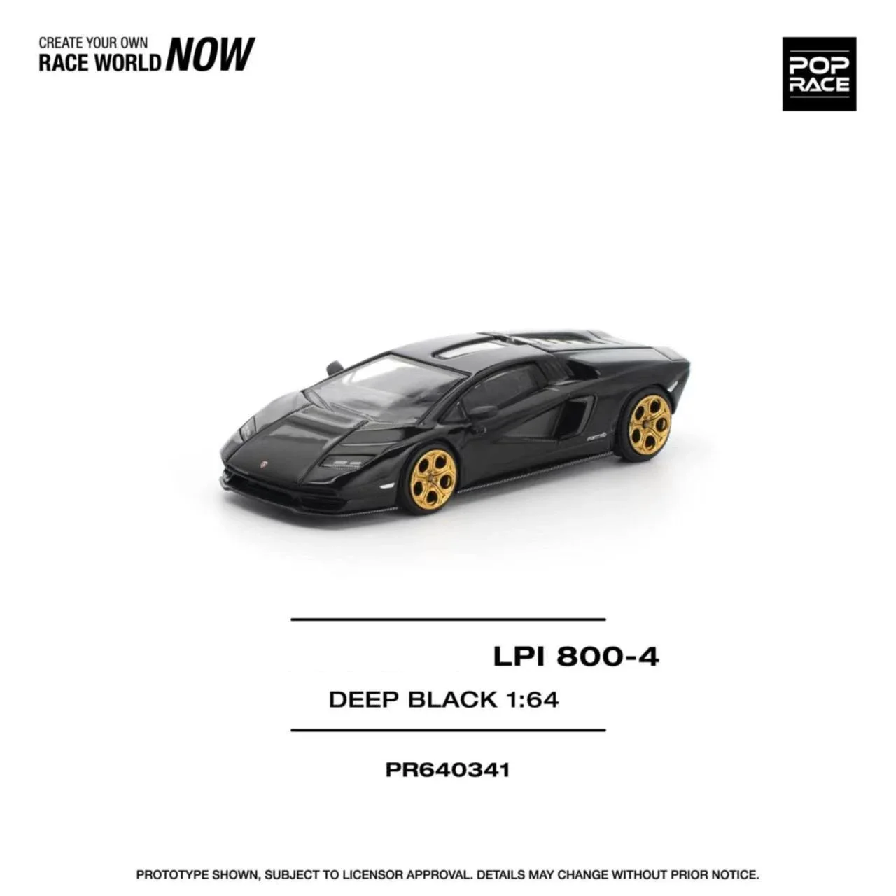 

PreSale POP RACE 1:64 Countach LPI800 - 4 Deep Black Diecast Car Model Collection Toys