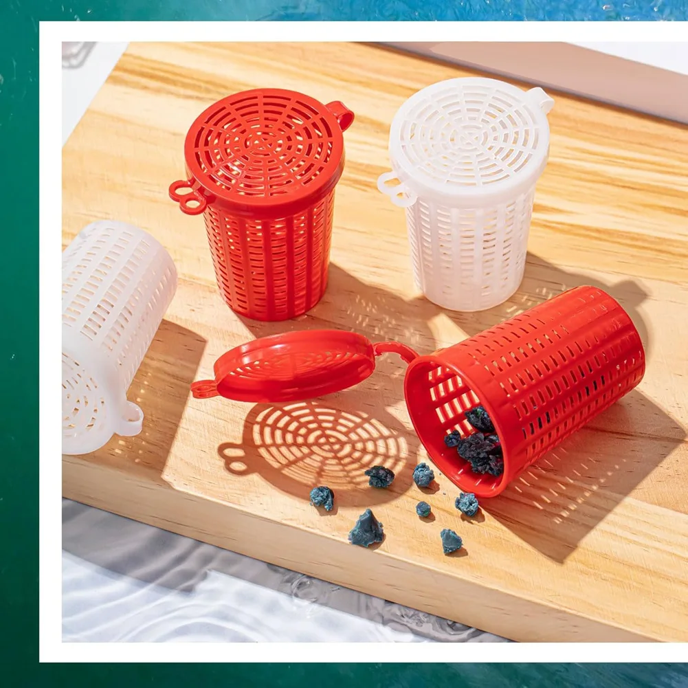 AC22 20 قطعة الصيد الطعم قفص فخ طعم الاسماك المغذية سلة البلاستيك الطعم دلو ل جراد البحر الروبيان دودة الأرض كراب الكارب