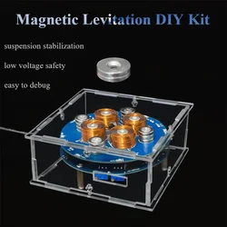 Kit elettronico fai-da-te a levitazione magnetica Kit di saldatura di circuiti con modulo push-down a bobina sperimentale (cuscinetto peso 50 g)