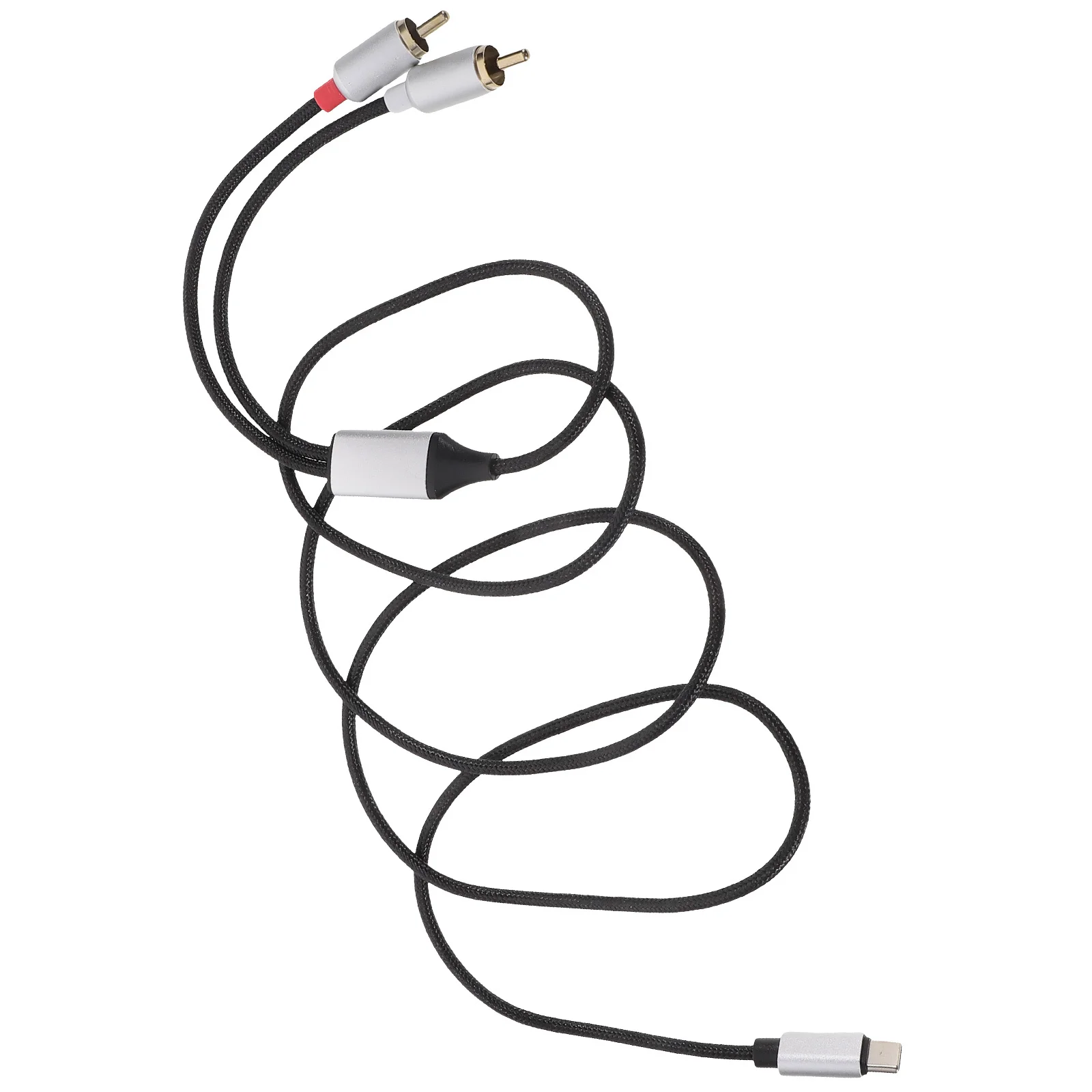 كابل محول صوت USB C إلى Dual Rca بطول 1 متر، محول ستيريو، مكبر صوت للسيارة، سلك صوت متوافق مع الهاتف الذكي اللوحي
