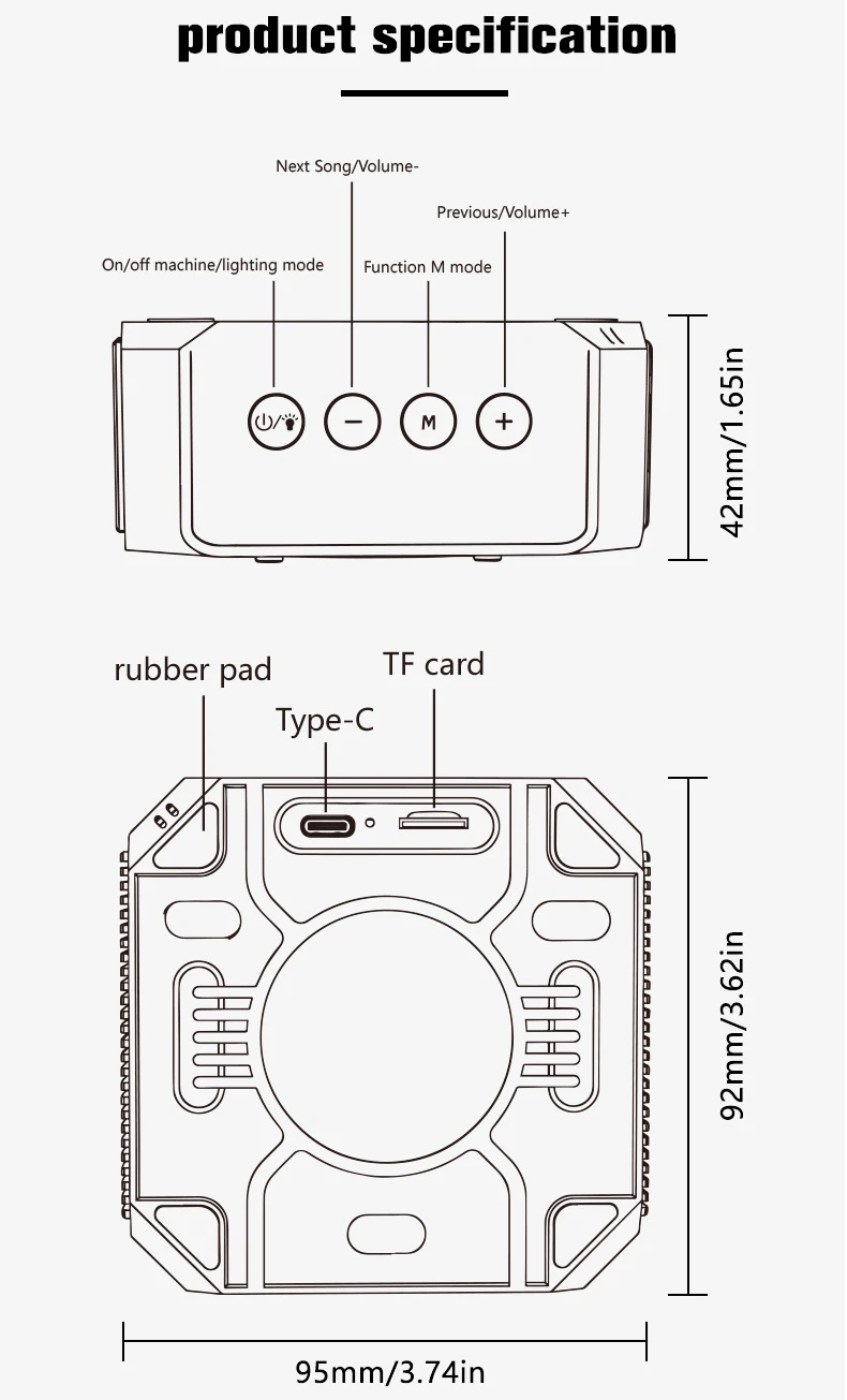 Bluetooth Speaker Color Light with TF Card Outdoor Portable Subwoofer Wireless Multi-function Desktop Mini Mecha Boombox 휴대용스피커
