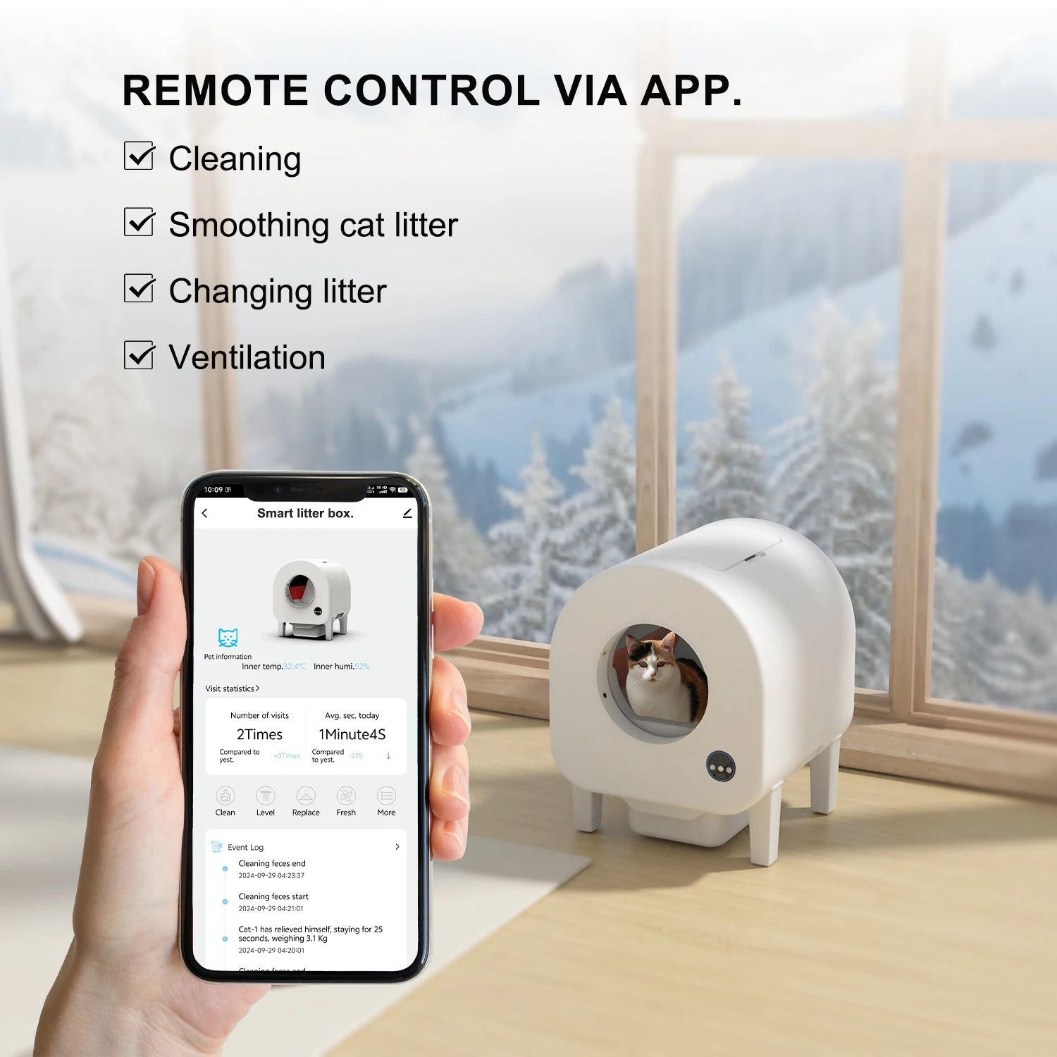 

OEM Hot Sale Intelligent Self-Cleaning Smart Cat Toilet Sandbox for Cats Smart Cat Litter Box With Camera