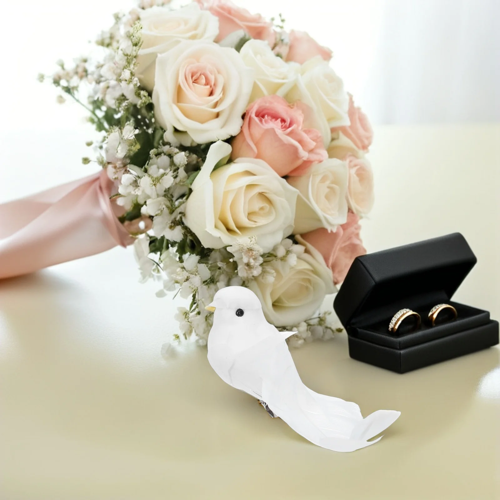

6 Pcs Bird Simulated White Dove Decoration Foam Artificial Birds Ornaments