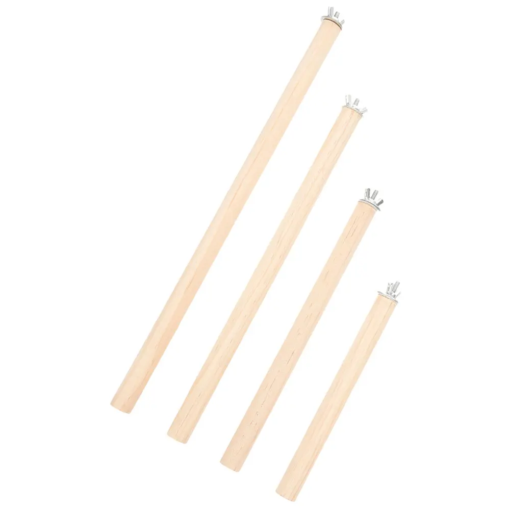 

4Pcs Wooden Bird Cage Perch Set Natural Wood Perch Rod for Bird Perches Conures Comfortable Standing Spot Birdcage Accessories