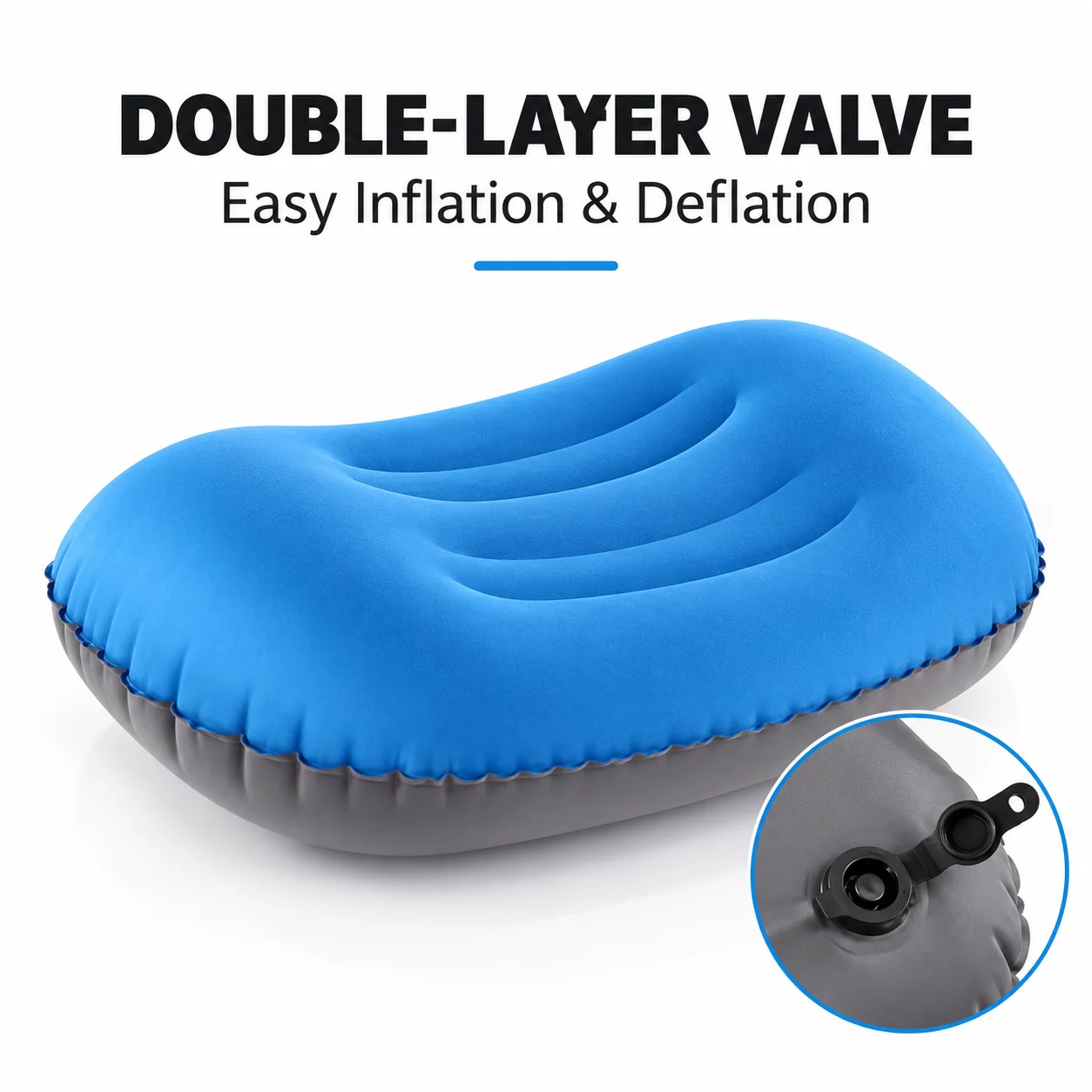 Ultralight Inflatable Camping Pillow Compact Travel Air Pillow for Neck Lumbar Support Backpacking Hiking Outdoor gallery 2