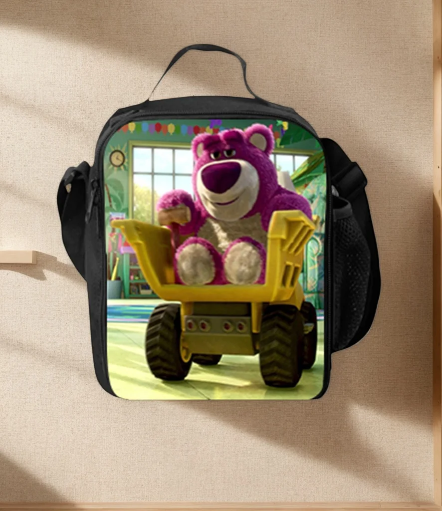Cute Lotso Huggin Bear Lunch Bag Boy Girl Insulated Lunch Box,Student Back to School Lunch Tote