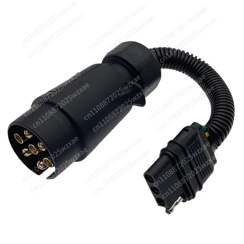 

Trailer accessories Conversion connector 7-pin European round plug to 4-pin American flat socket Auto RV modified power supply