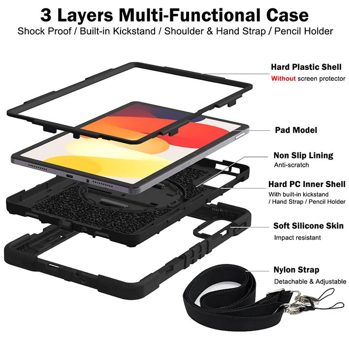 360 Rotating Stand Hybrid Case For Xiaomi Poco Pad C1 Redmi Pad 2 9.7 2026 2025 SE 2023 11