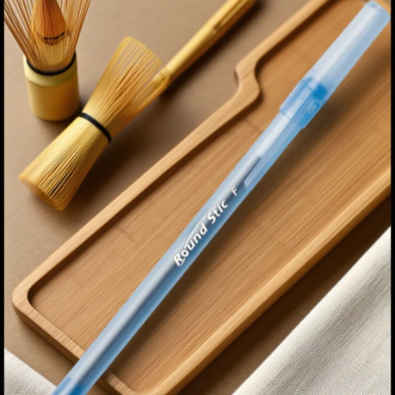 Blue Ballpoint Pens, 10 Bulk, 1.0mm Medium Nib, Round, Long-Lasting, Translucent Ink, Comfortable Grip