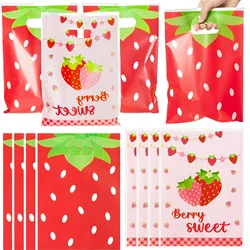 30pcs Strawberry Print Gift Bags Birthday Party Favor Bags Holiday Souvenir Bags