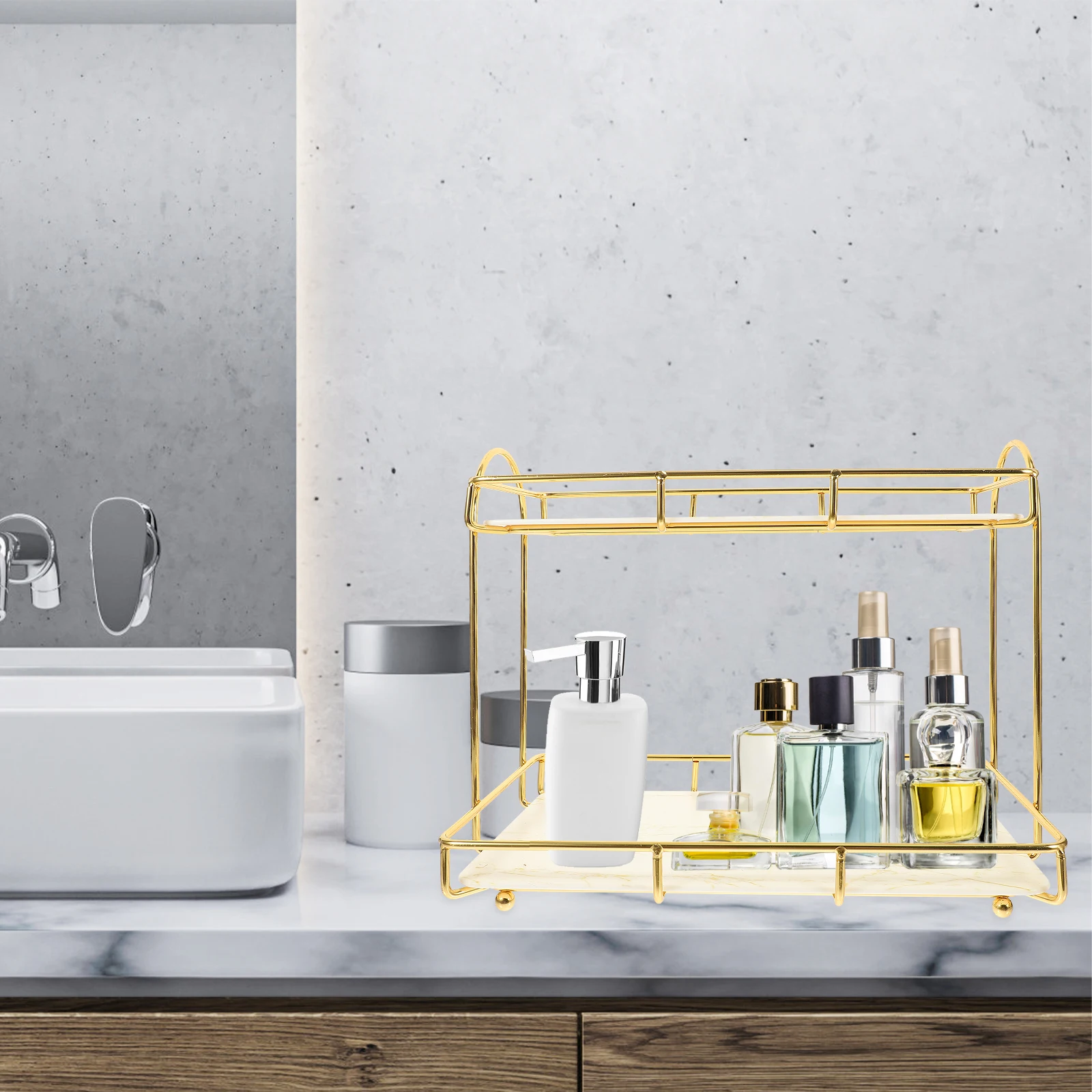 

Bright Adorable Color Makeup Display Rack Functional Area High-Quality Baking Paint Process Waterproof Rust-Proof Storage