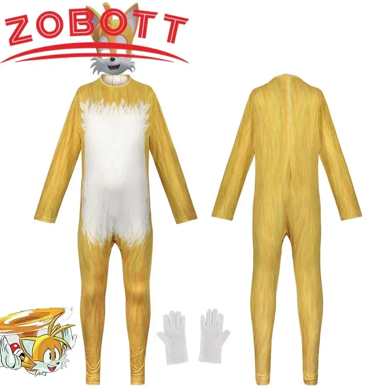 Cartoon Boy Sonic Series Cosplay Characters Girl Cartoon Cute Jumpsuits Mask Suit for Boy Halloween Stage Perform Costume