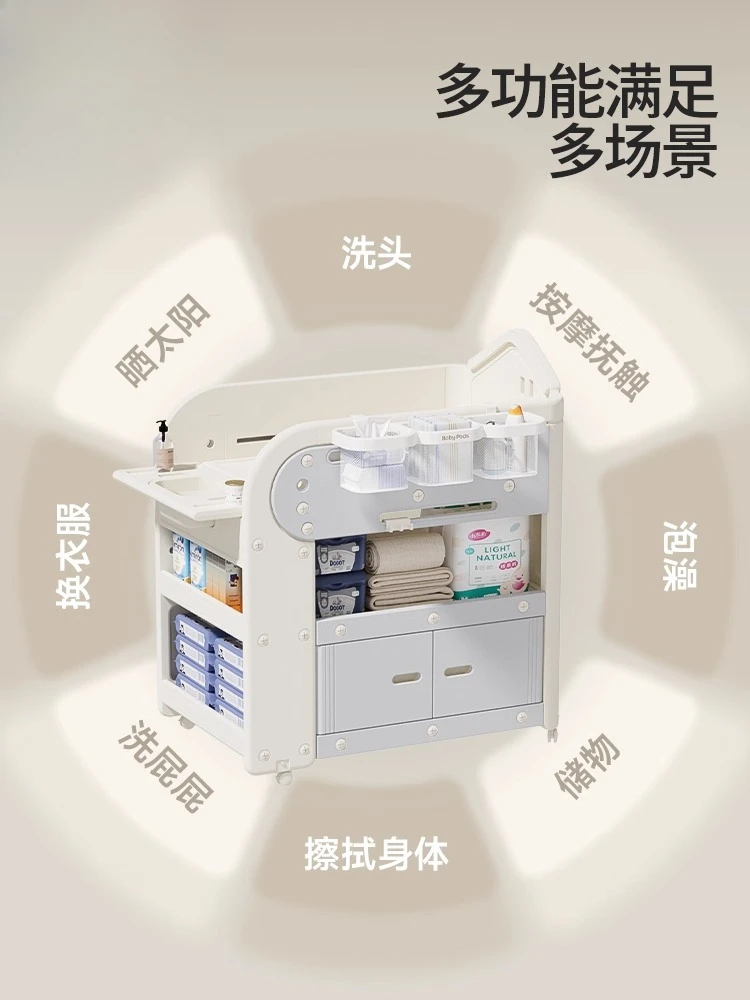 طاولة حفاضات للعناية بالطفل لحديثي الولادة، حفاضات متنقلة متعددة الوظائف لتغيير حمام الطفل