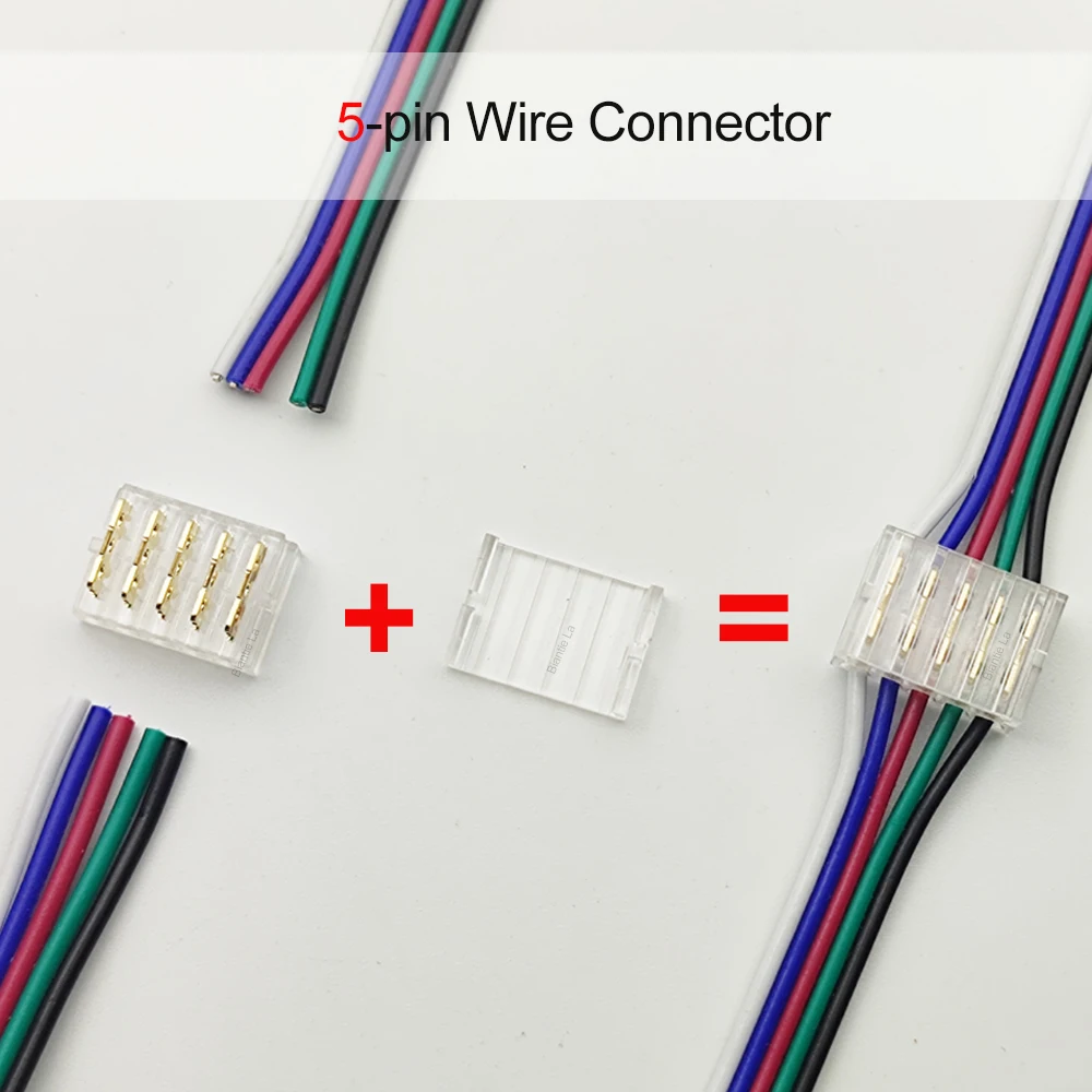 Wire Connectors Quick Connect Terminal Block - 5-Pin Electrical Splice Crimp Set, Wire to Wire Junction Terminals Kit