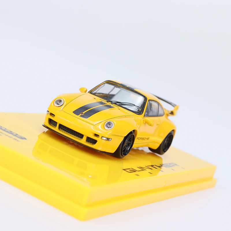 Tarmac works-合金スポーツカーモデル、イエローコレクション、カーrwb 993、1:64