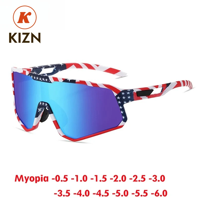 

KIZN спортивные очки для близорукости, новинка 2025 года, мужские и женские солнцезащитные очки для верховой езды на открытом воздухе, поляризационные UV400, очки по индивидуальному заказу от -0,50 до -6,0