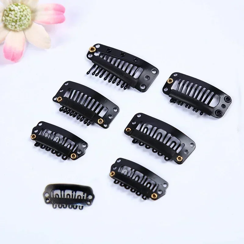 50pcs 2.3cm-3.6cm Black Brown Color Wig Clips Snap Clip For Hair Extension Wig Weft Wig PP Hairpins Large Clips Styling Tools