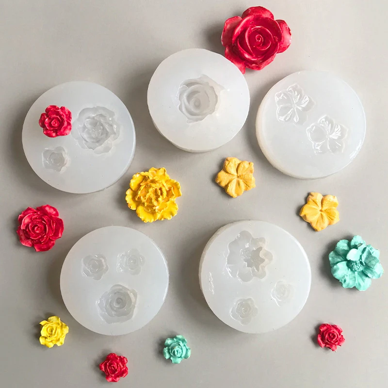 Moule en silicone en forme de fleur pour bricolage, outils en résine Sugarcraft, moule de cuisson de gâteau Chi, décoration de gâteau de fourmi Har, outils de cuisine à domicile