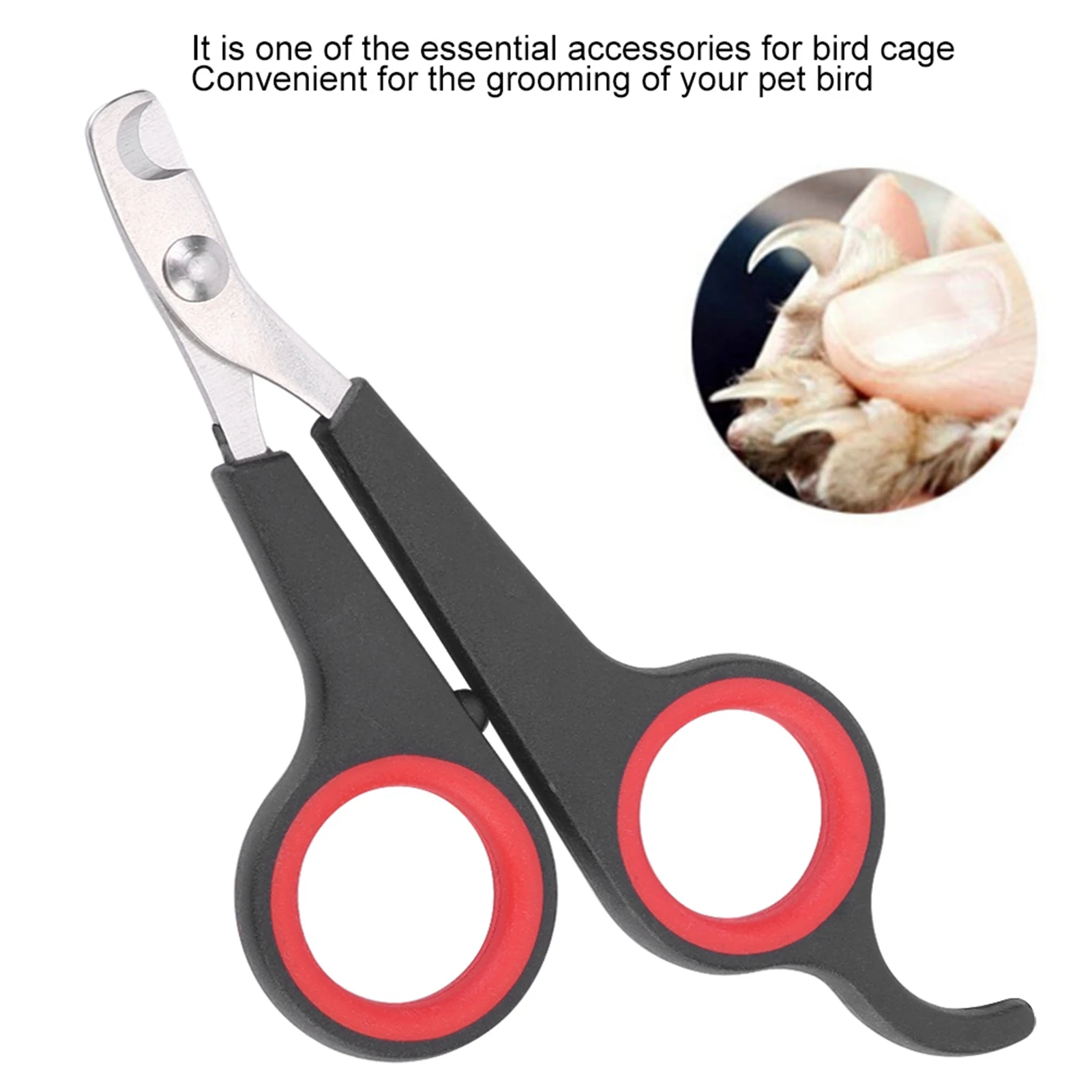 Animal Nail Scissors Pet Bird Parrot Small Animals Accessory Grooming Tool Nail Scissors Clipper Black and Red Bird Nail Clipper