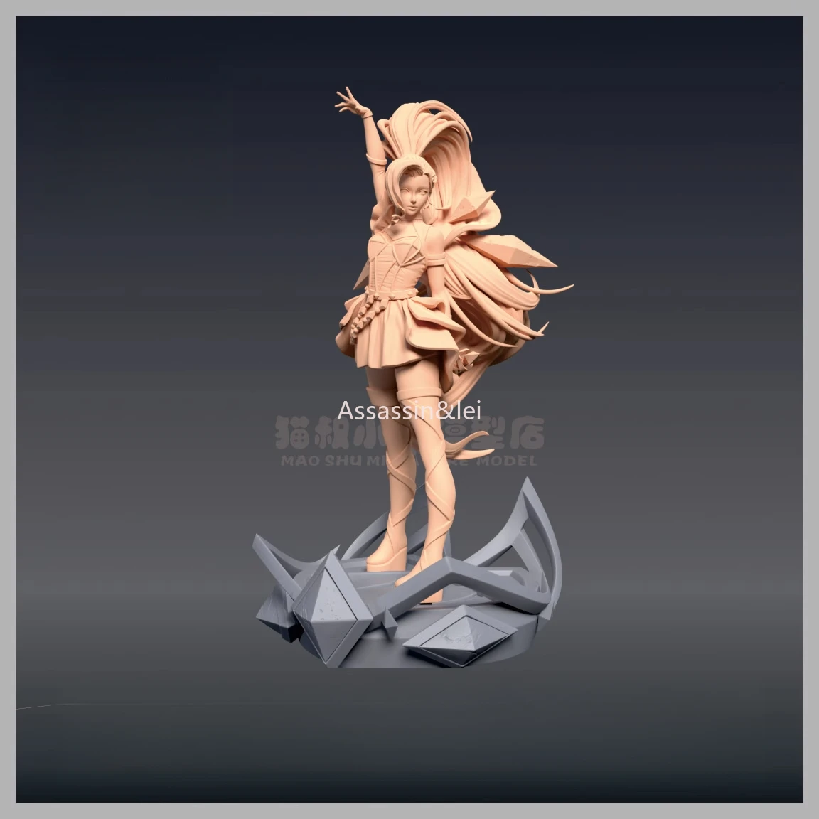 Figura periférica de animación de juego LOL Goliki Starsound Seraphine, modelo de impresión de resina 3D, molde blanco sin pintar 1/12 1/24 1/43 1/64