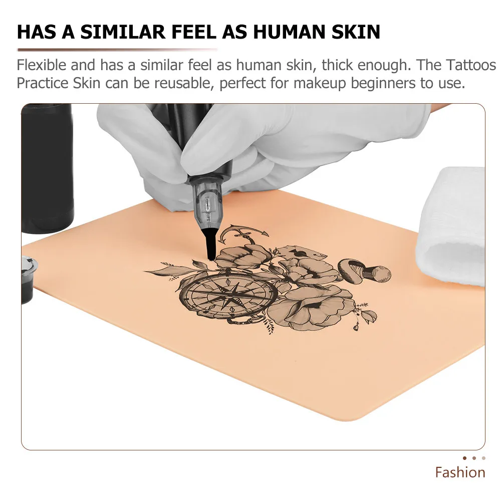 

5Pcs Silicone Tattoos Practice Skin Double-Sided Flexible Artificial Skin Reusable Tattoo Training Mold Makeup Practice