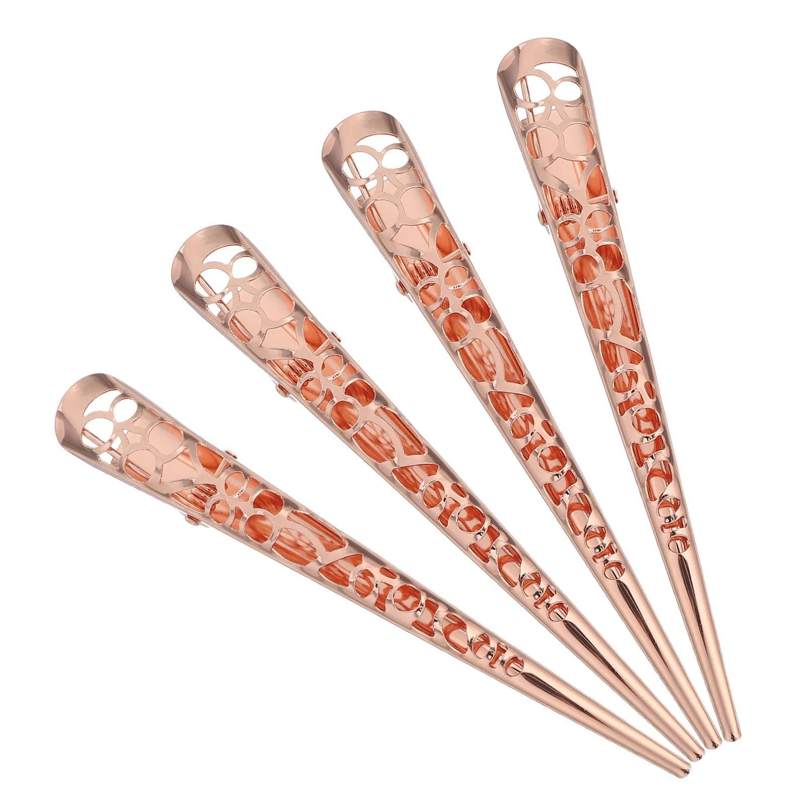 

4pcs Hollow-Out Hair Clips For Women: Elegant Metal Barrettes Decorative Hairpins Secure Grip Lightweight Alloy Clasps For