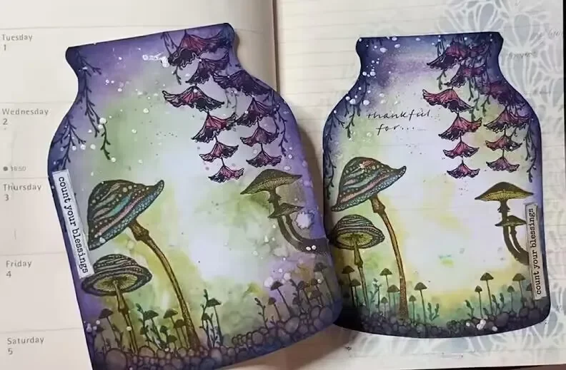 Mushroom Ecological Bottle Stamps & Stencil Scrapbook Diary Decoration Embossing Template DIY Greeting Card Handmade