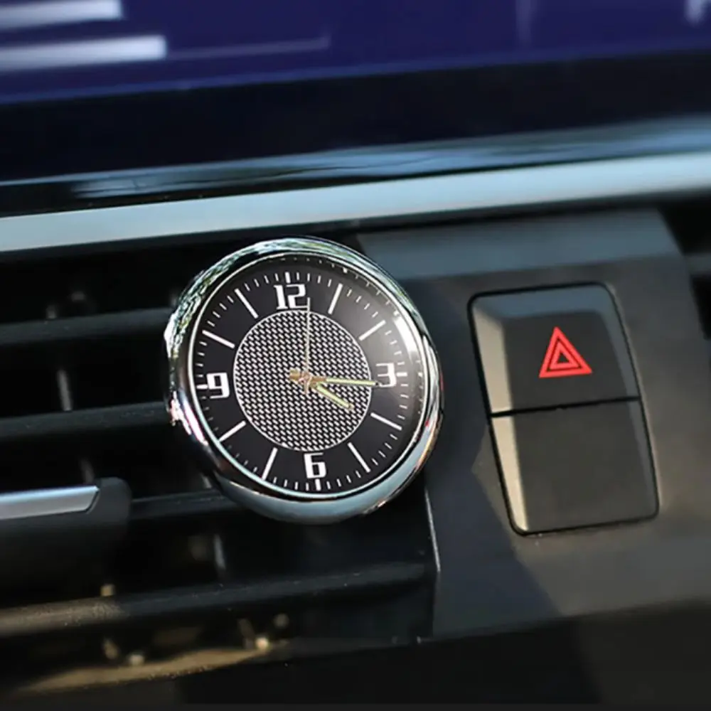 Titanium Alloy Car Clock Mini Size Round Design Digital Watch Digital Display Stick-On Mount Quartz Clock Automotive Use