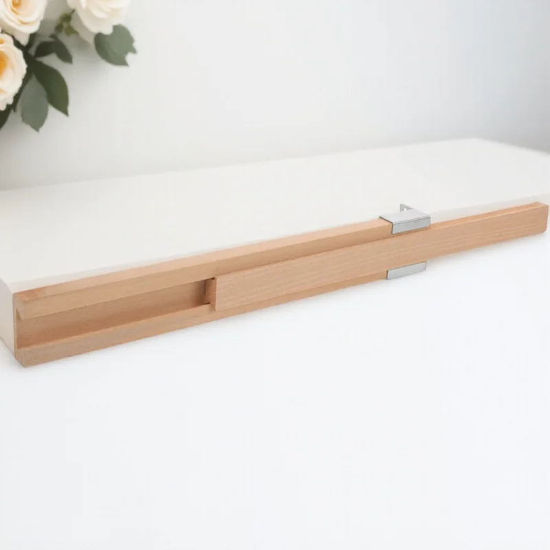 

1Set Furniture Drawer Slides Solid Wood Bottom Mount Guides for Cupboard Dresser Silent Running Hardware Wood Drawer Slides