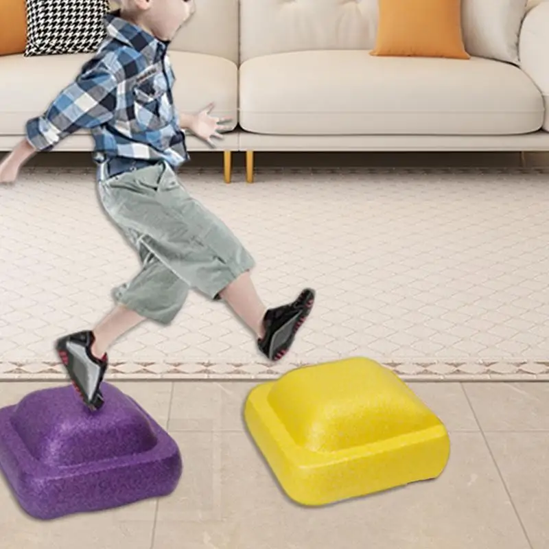 Balance Stepping Stones Kids Non-slip Texture Sensory Stepping Stones 6PCS Portable Obstacle Course Step for Kids Indoor Outdoor