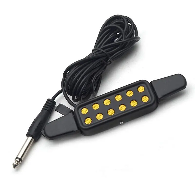 

12-hole Acoustic Guitar SoundHole Pickup Magnetic Transducer with Audio Cable