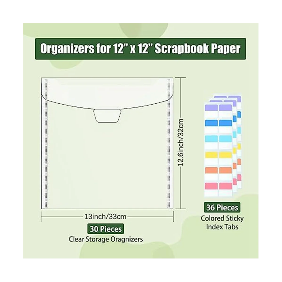 30-Piece Scrapbook Paper Storage Organizer,for 12 x 12 Inch Scrapbook Paper, Vinyl Records, and Cards Stock