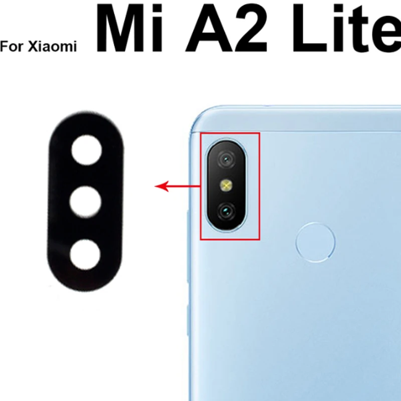 Rear Camera Glass Lens with Adhesive Sticker For Xiaomi Mi A1 5X A3 CC9E A2 Lite 6X For Redmi 6 Pro Back Camera Glass Lens Parts