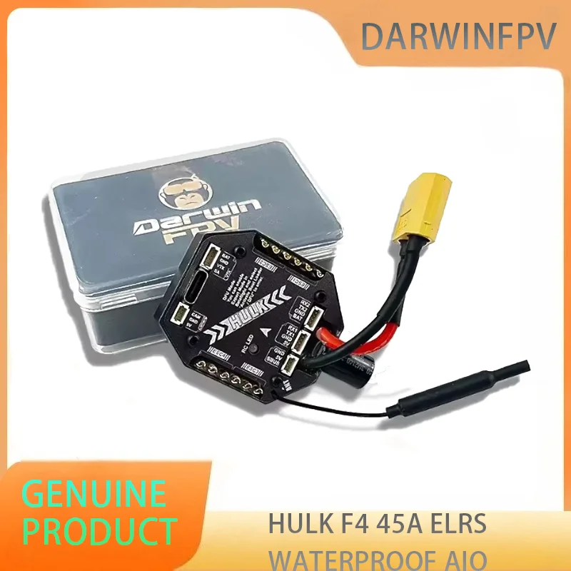

DarwinFPV HULK F411 45A AIO Waterproof AIO 3~6S SPI Receiver FPV FC ESC for RC FPV Freestyle Drone