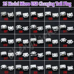 25 Models Micro USB Jack Connector Tail Plug 5Pin Charging Socket Port For Lenovo Huawei Xiaomi Samsung Moto Etc MobileTablet