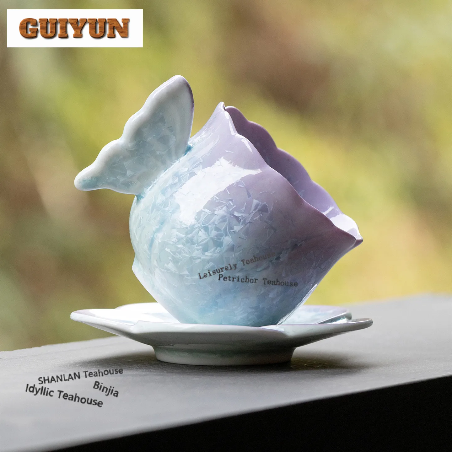 

80ml Crystal Glaze Kiln Fambe Teacup Elegant Tea Bowl Water Jug Tea-tasting Fragrance Cup Chazhan Master Cups Cafes With Coaster