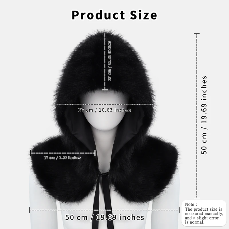 Men Women Medieval Hooded Cloak Viking Knight King Warrior Faux Fur Shawl Scarf Winter Renaissance Halloween Cosplay Costume