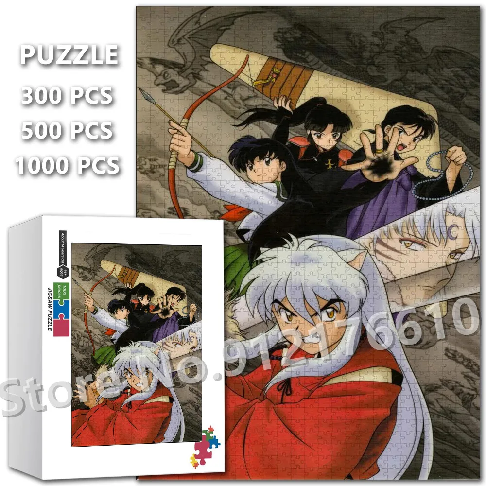 300/500/1000 шт. пазлы для взрослых аниме Inuyasha деревянные головоломки детские распаковывающие развивающие игрушки семейные игры подарки