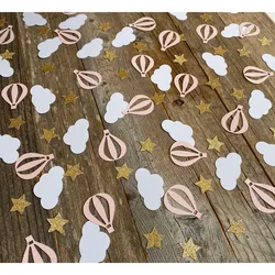 100Pcs Glitter Star Clouds Hot Air Balloon Paper Confetti Table Scatter for Kids Girl Birthday Baby Shower Wedding Party Decor