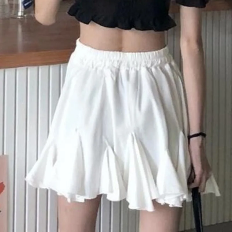 Solid Ins Skirts for Women Mini High Waist Fashion Korean Style All-match Summer Girls Clothing Simple Design Chic A-line Young