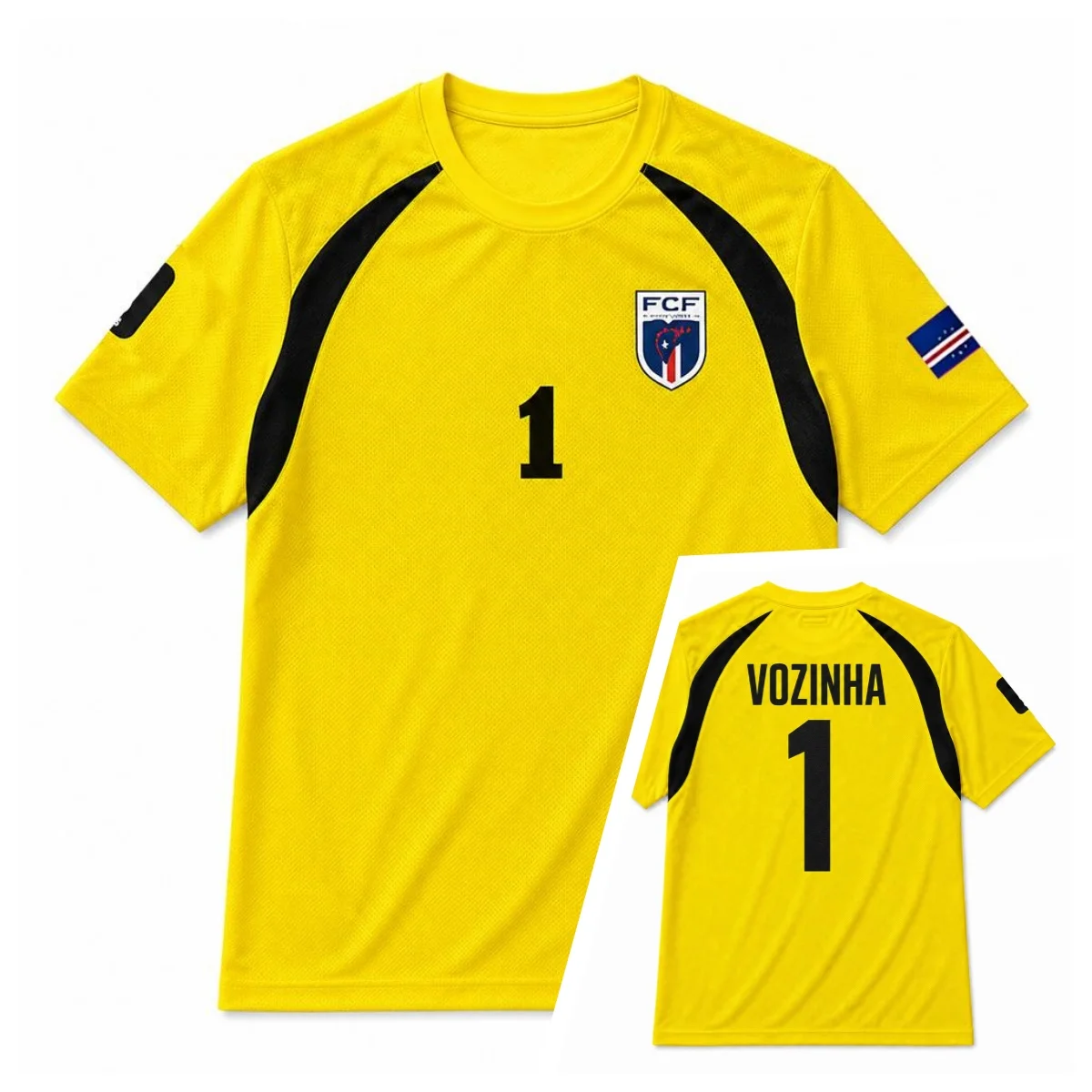 Unisex Kap Verde Torwart Fußballtrikot Vozinha 1 Kurzarm Regular Fit Fan-Shirt für Spiel und Training im Sommer – Detail 3