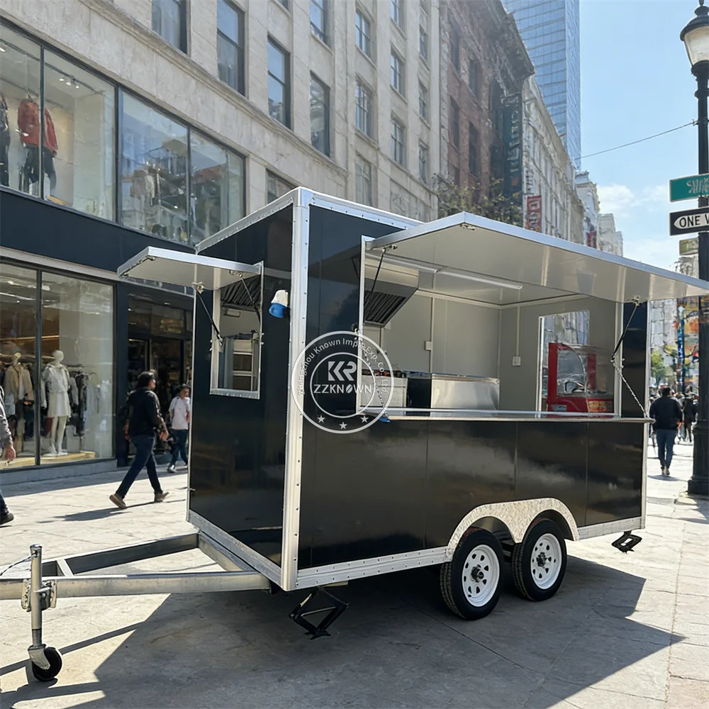 

Custom Stainless Steel Catering Food Trailer Coffee Bar Frozen Dessert Hot Dog Cart Street Food Truck With Full Kitchen