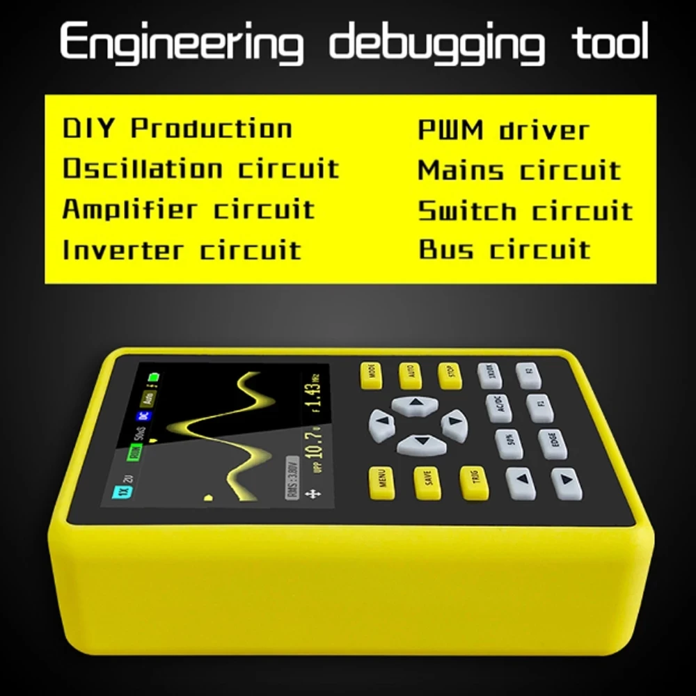 Osciloscopio Digital con pantalla a Color, 5012H, 2,4 pulgadas, 500 MS/s, 100MHz, 8bits, ADC, ancho de banda analógico de precisión, compatible con