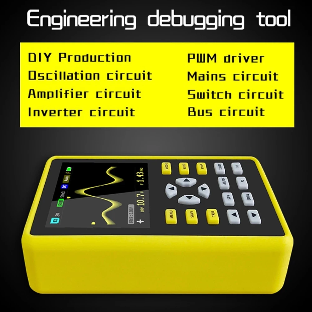 5012H 2.4-inch Digital Oscilloscope Color Display 500MS/s 100MHz 8bits ADC precision Analog Bandwidth Support Waveform Storage