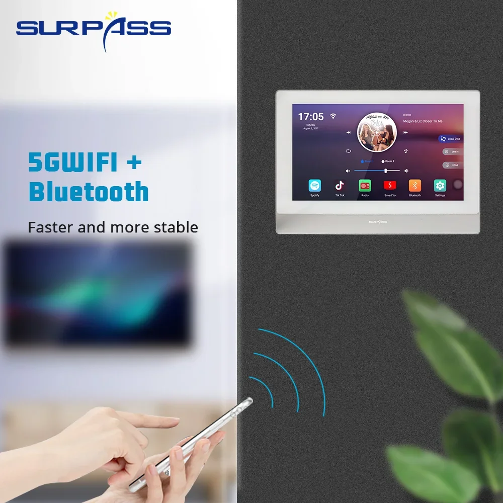 Wi-fi parede amplificador de tela de controle bluetooth-compatível áudio android 8.1 amplificador de potência estéreo 8 canais HD-MI aux conectar tv